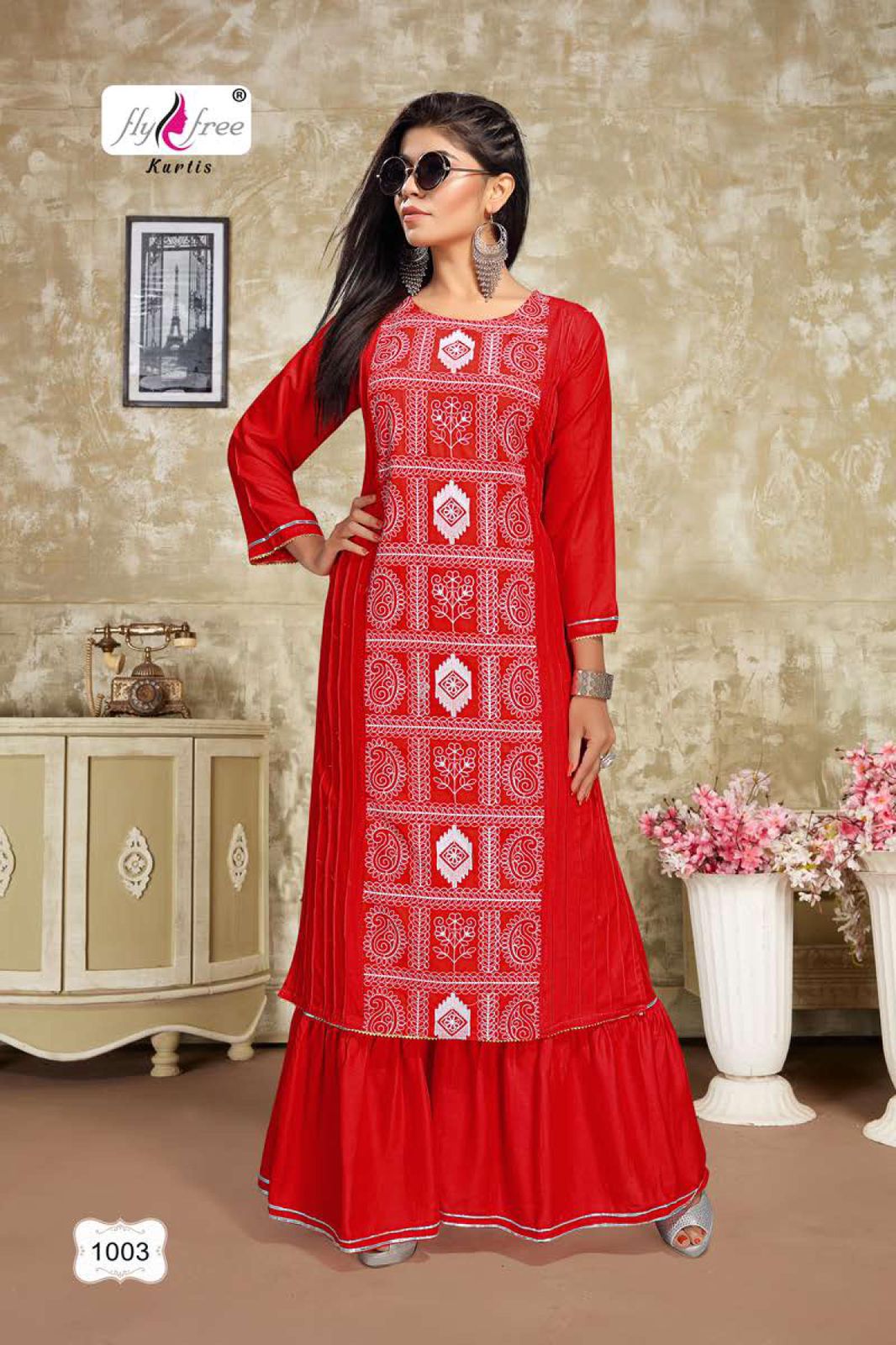 Fly Free Nexa Fancy Festive Wear Rayon Printed Kurti With Sharara Collection
